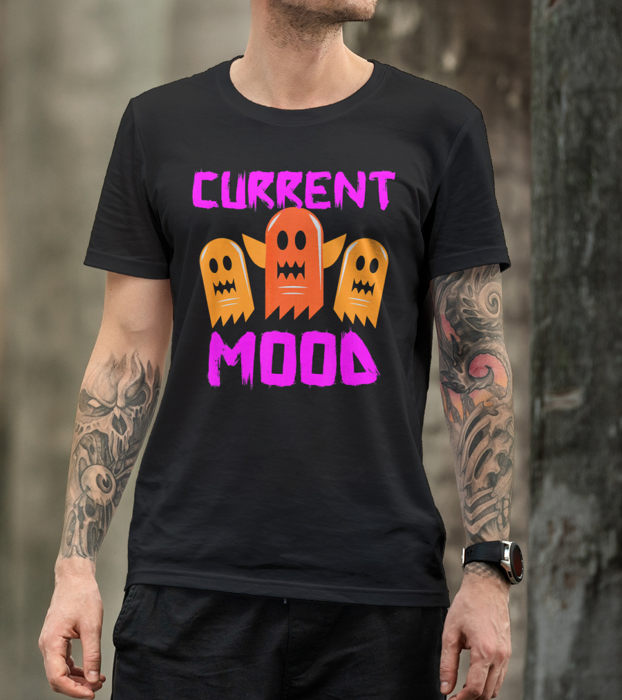 Halloween Current Mood Funny Ghouls Ghost Trio T-Shirt