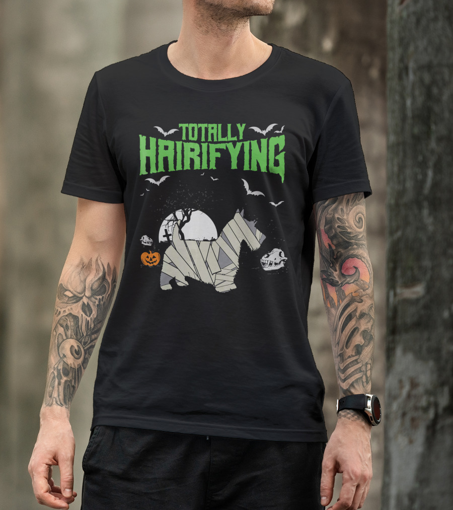 Totally Hairifying Frightening Mummy Sco Halloween Scene T-Shirt