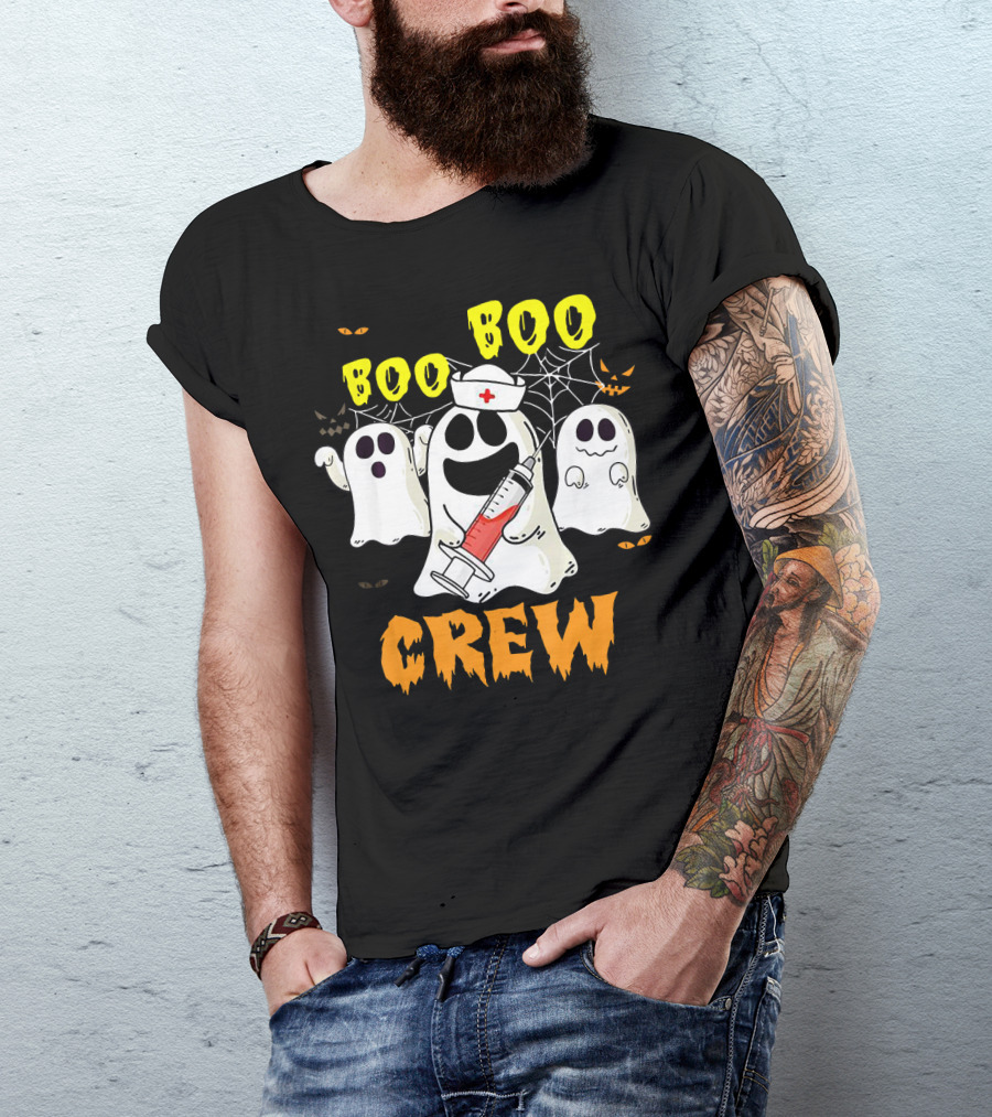 Boo Boo Ghost Nurse Crew Halloween Spooky Nurse Team T-Shirt