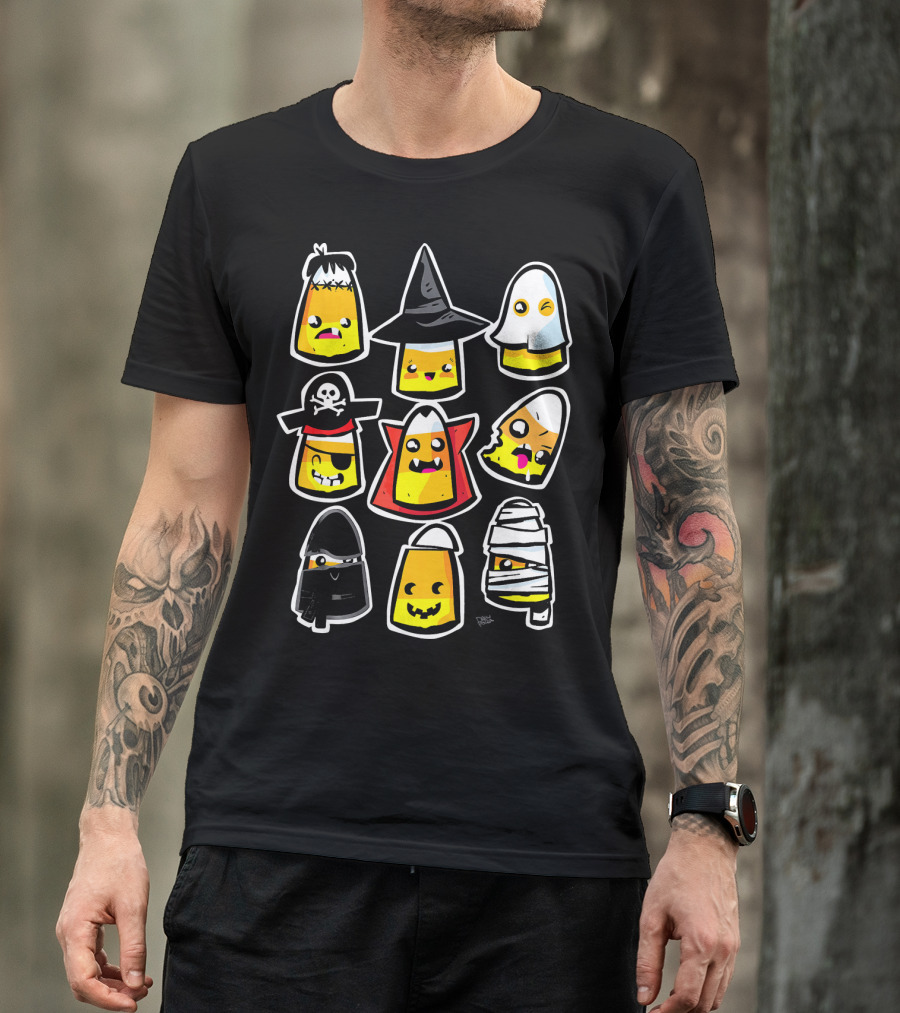 Halloween Holiday Candy Corn Kawaii Cute Costumes T-Shirt