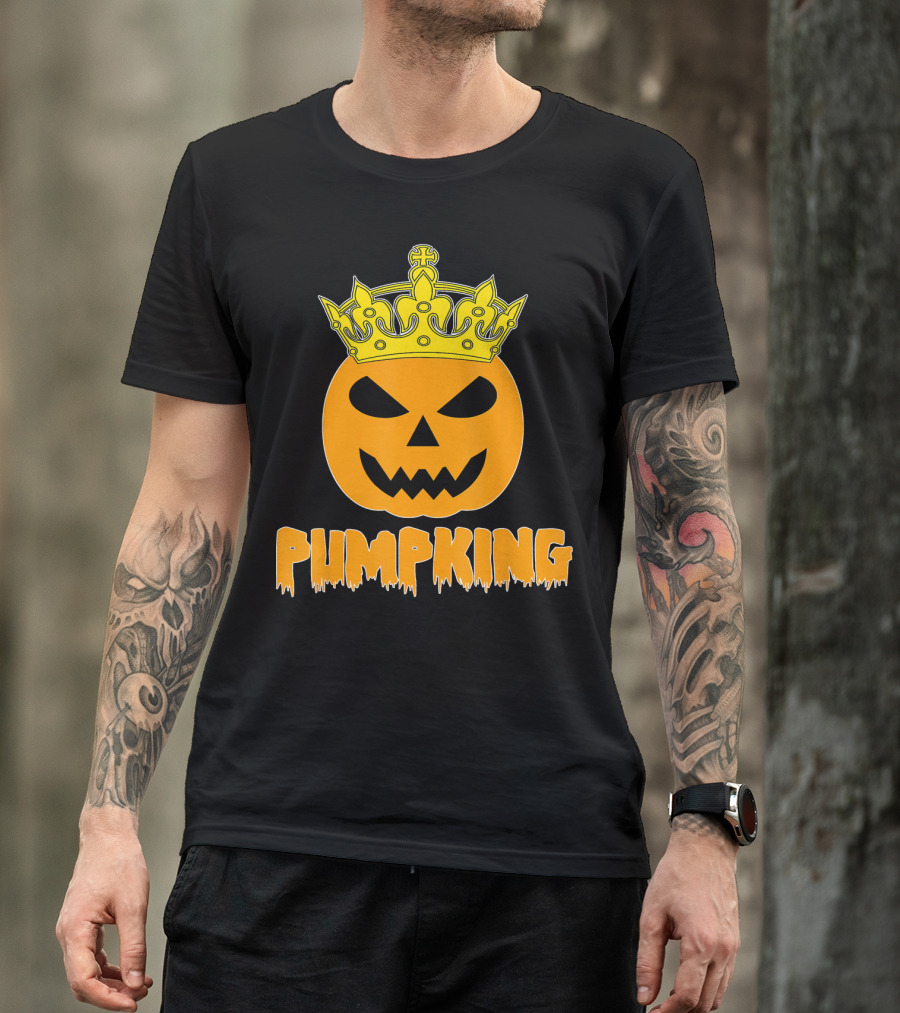 Pumpking Crowned Jack-o'-Lantern Halloween Couple Humor T-Shirt