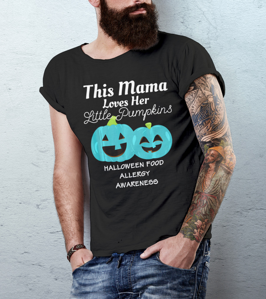 This Mama Loves Her Little Pumpkins Halloween Food Allergy Awareness T-Shirt