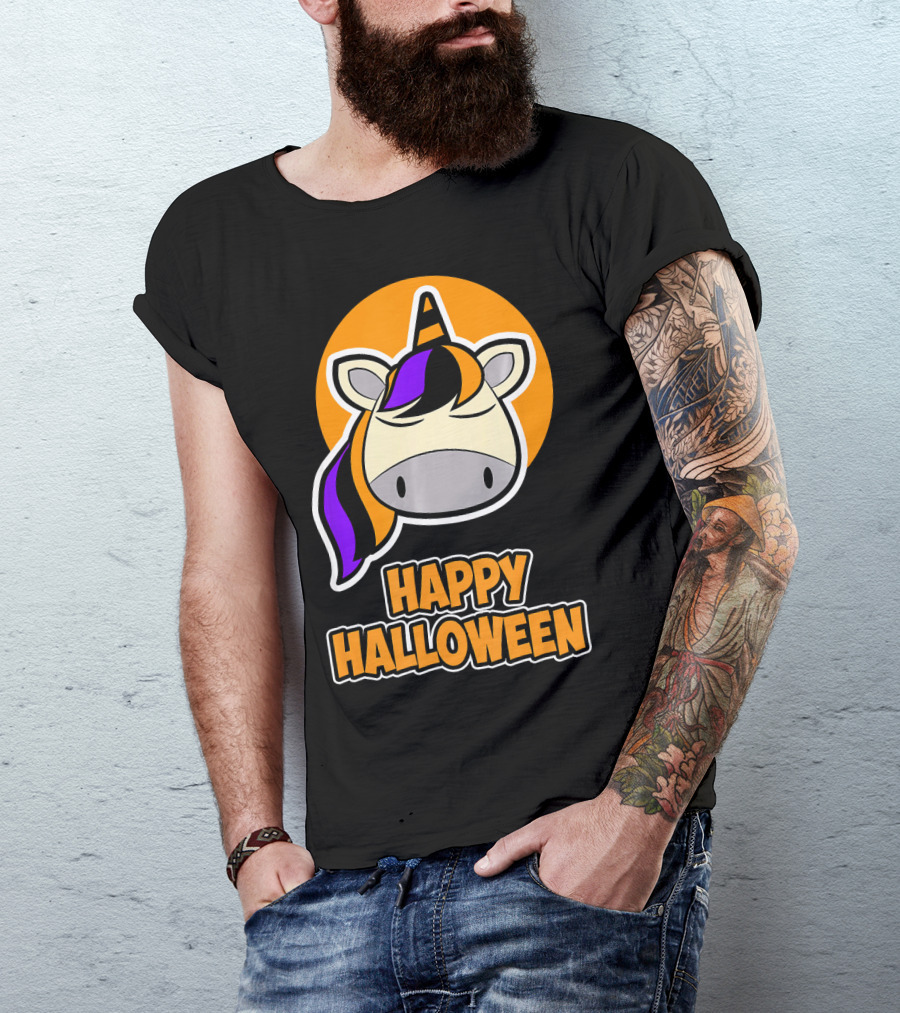 Happy Halloween Colorful Sleeping Unicorn T-Shirt