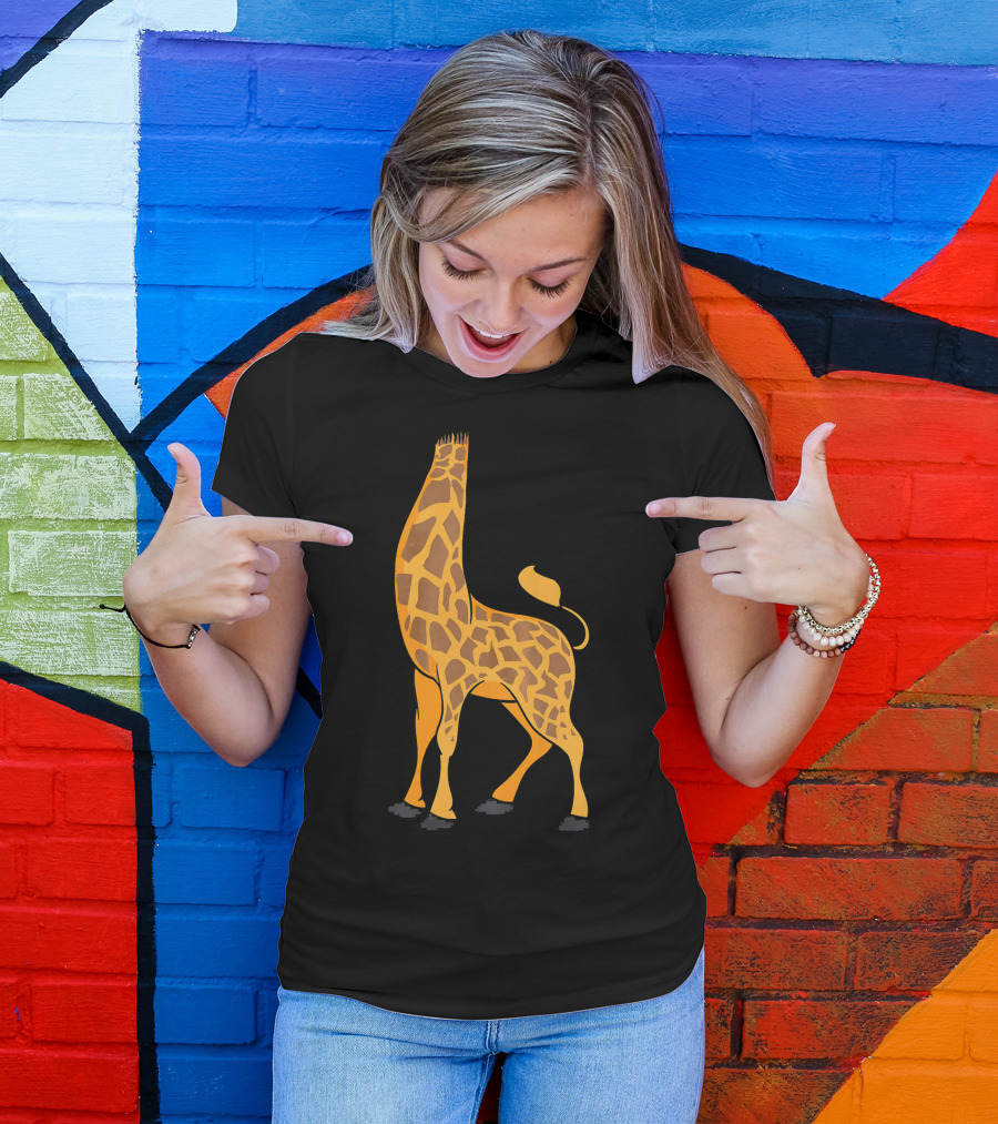 Giraffe In The Style Of A Dinosaur At The Tail End T-Shirt