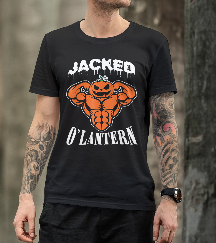 Jacked O'Lantern Cute Smile Pumpkin Strong Gymer T-Shirt