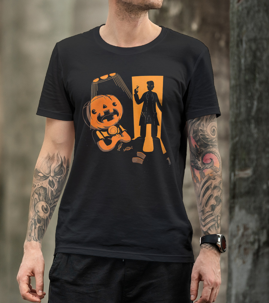 Dentist Halloween Horror Pumpkin Patient Dental Hygienist Shadow T-Shirt