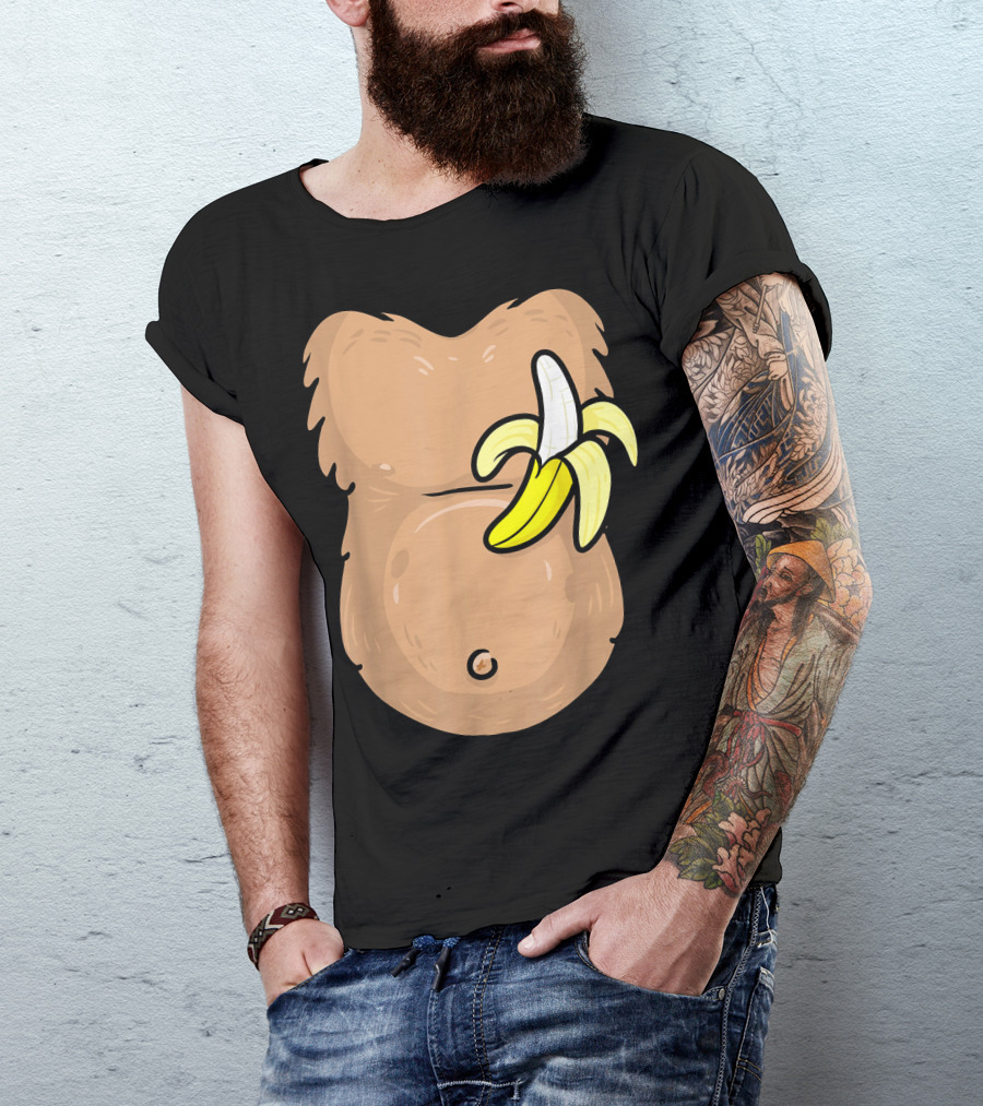 Monkey Costume Banana Belly T-Shirt