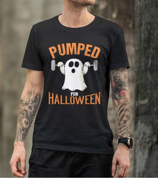 Pumped For Halloween Fitness Ghost T-Shirt