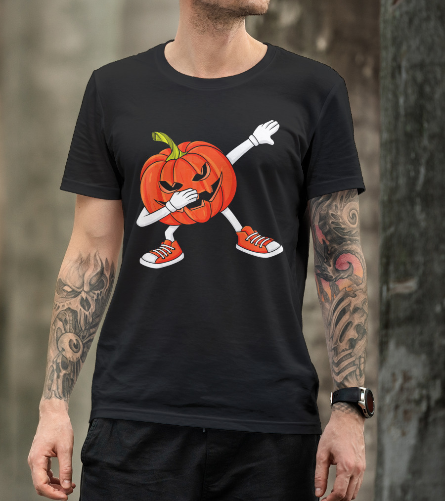 Dabbing Jack O Lantern Pumpkin Dance Pose T-Shirt