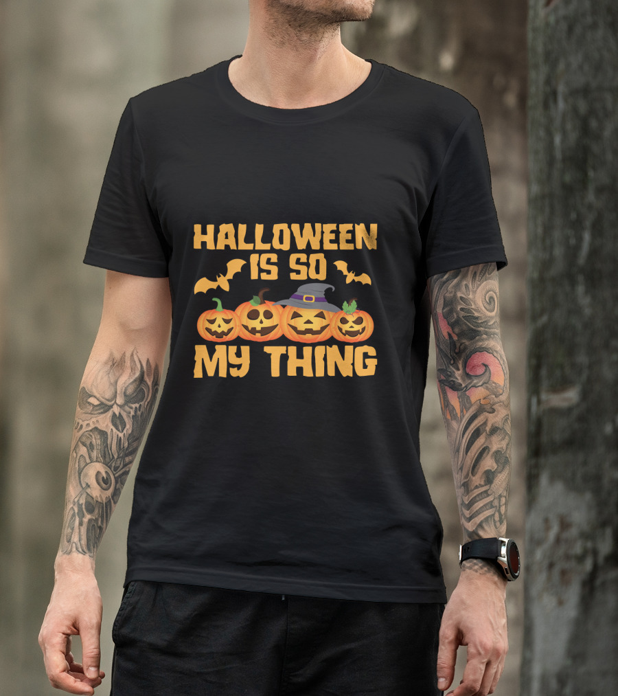 Halloween Is So My Thing Pumpkin Witch Bats T-Shirt
