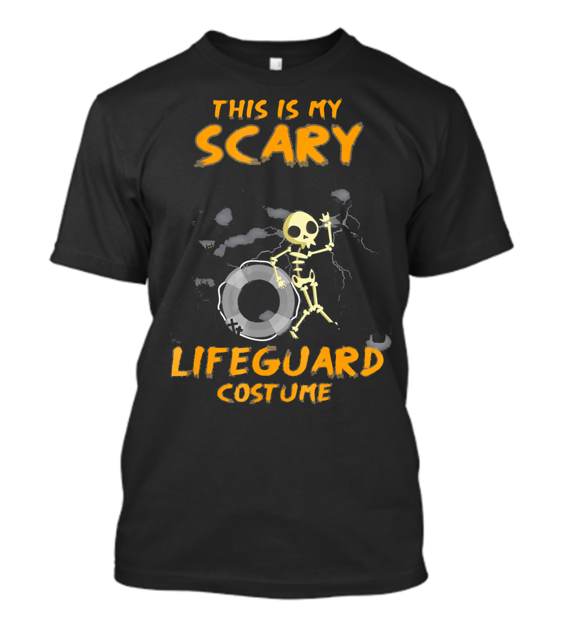 This Is My Scary Lifeguard Costume Skeleton With Lifesaver Halloween T-Shirt