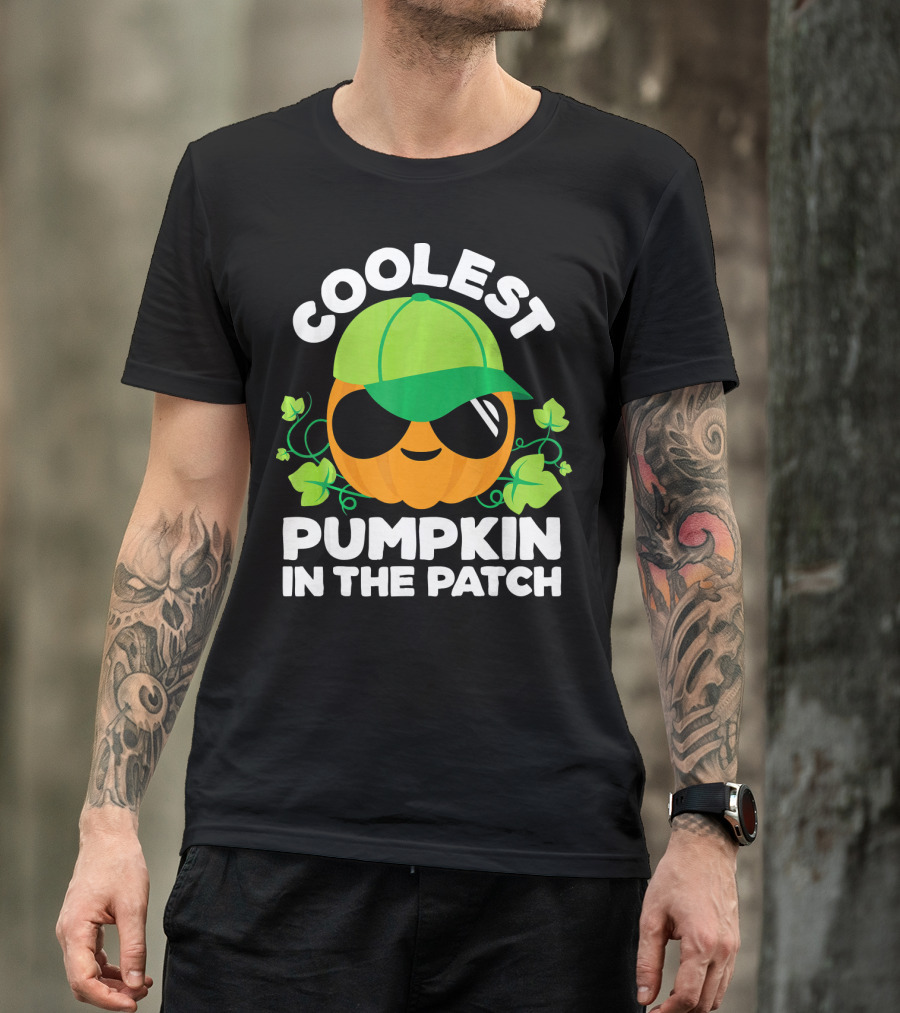 Coolest Pumpkin In The Patch Kids Pumpkin Patch Boys Or Girls Fall Co T-Shirt