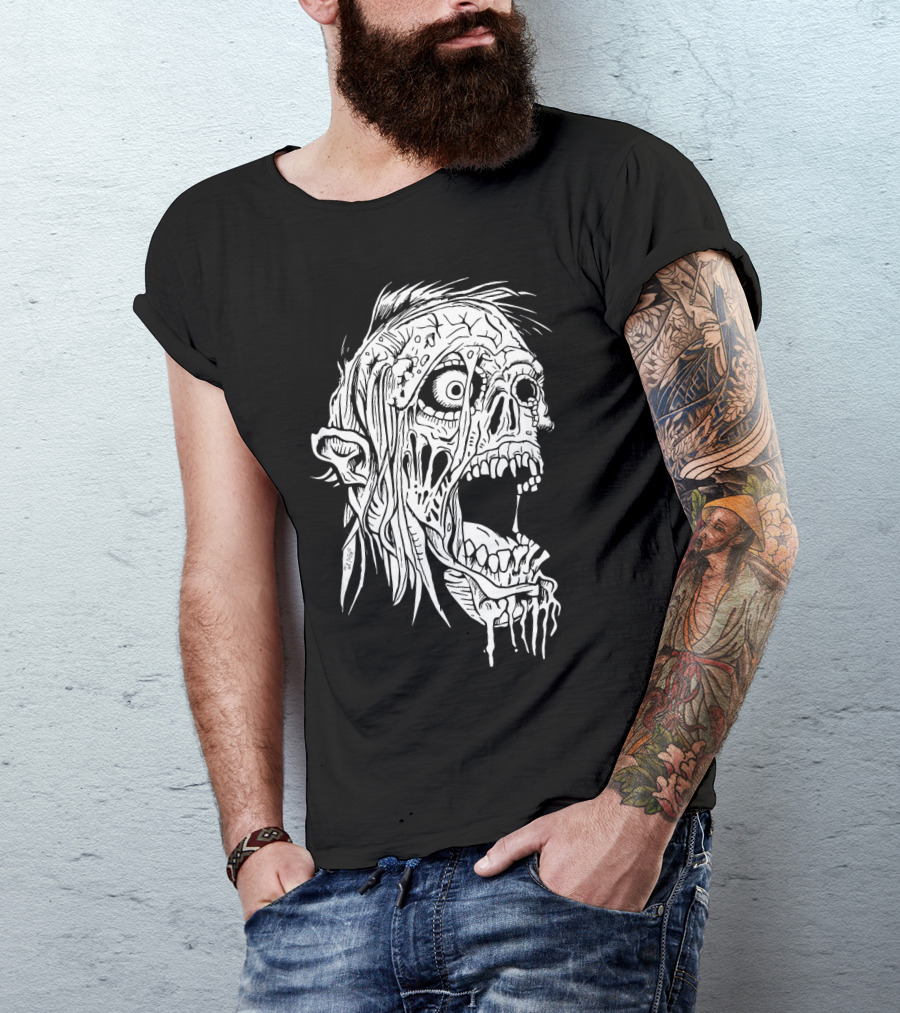 Zombie Halloween Horror Costume Top Creepy Skull T-Shirt