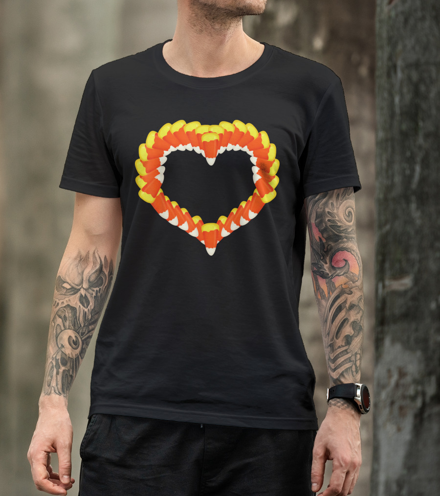 Heart Of Halloween Candy Corn Trick Or Treat T-Shirt