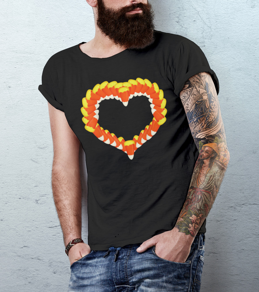 Heart Of Halloween Candy Corn Trick Or Treat T-Shirt