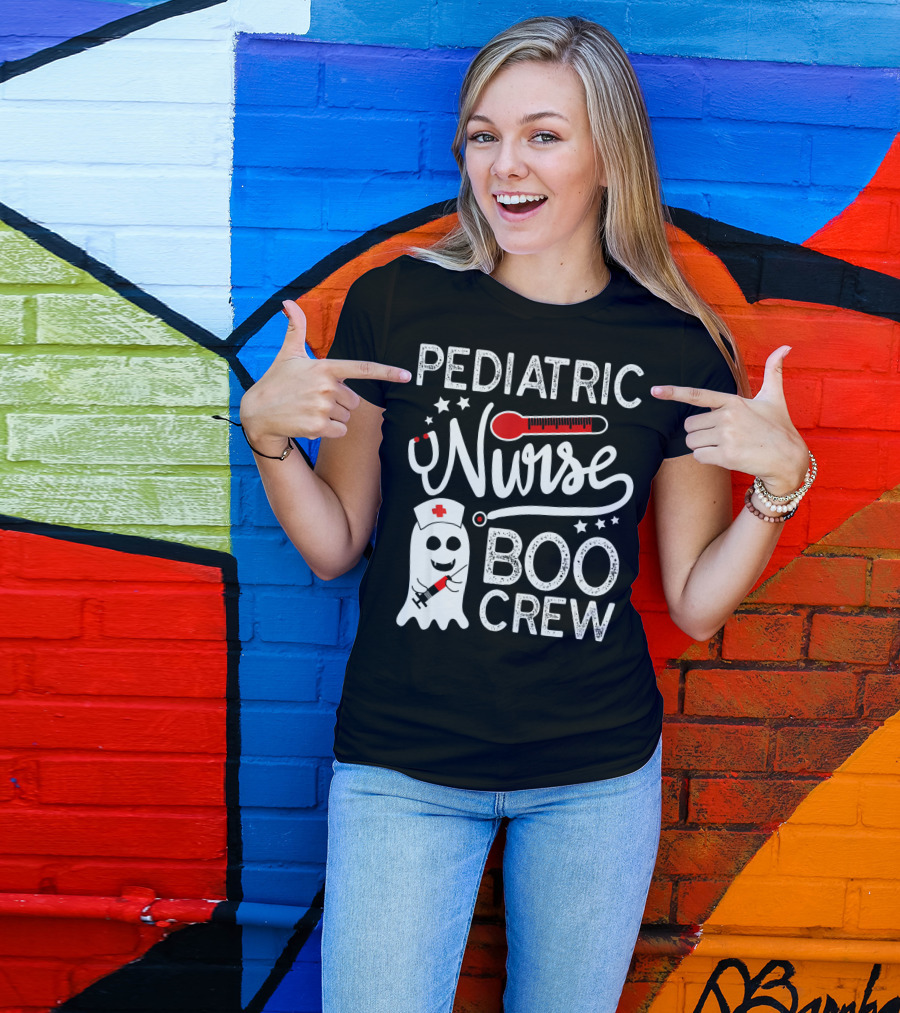 Pediatric Nurse Boo Crew Halloween Costume T-Shirt