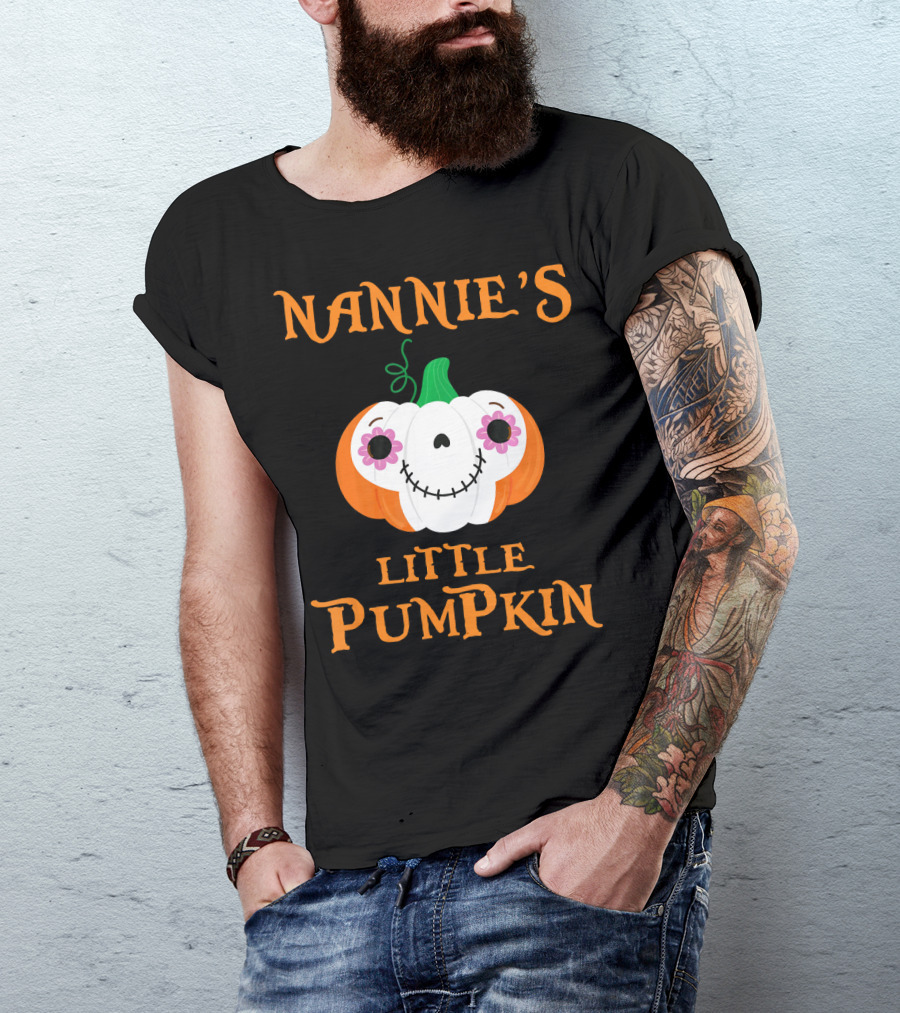 Nannie's Little Pumpkin Halloween Funny Face T-Shirt