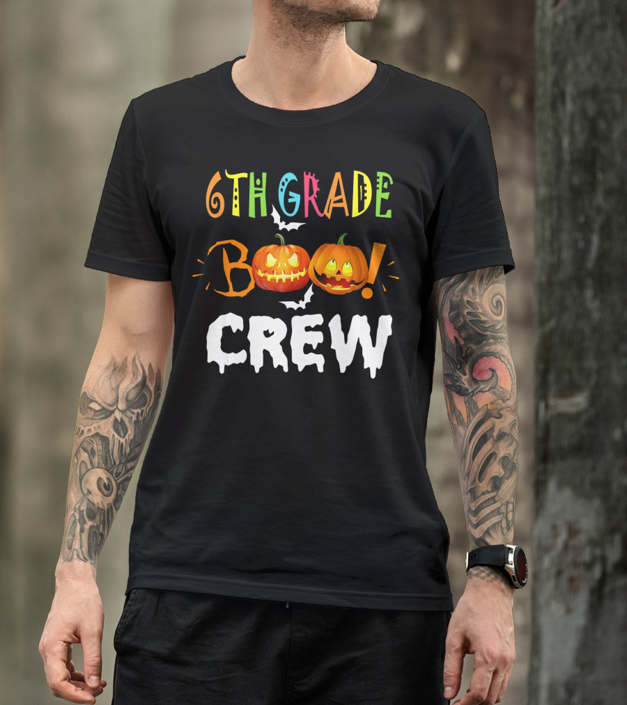 6th Grade Boo Crew Halloween Funny Pumpkins T-Shirt