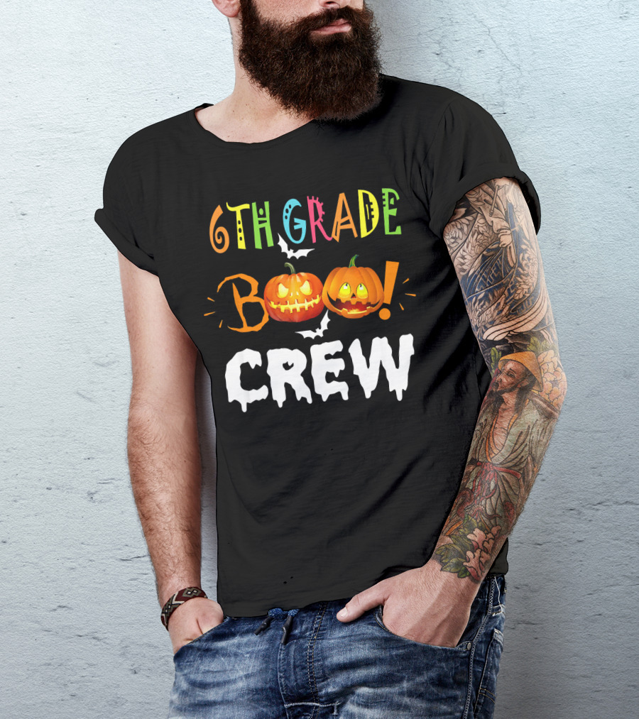 6th Grade Boo Crew Halloween Funny Pumpkins T-Shirt
