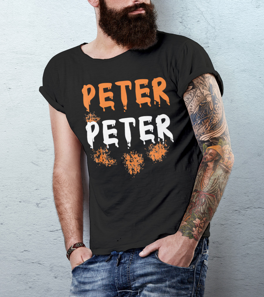 Peter Peter Halloween Pumpkin Eater Spooky Font T-Shirt
