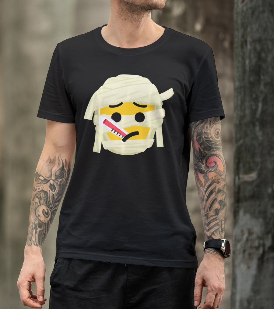 Mummy Emoji Feeling Sick With Thermometer Fever Face T-Shirt