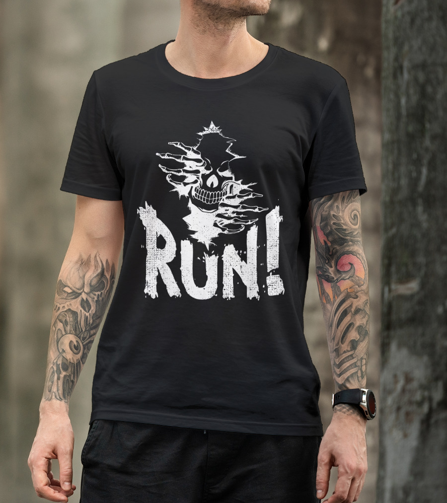 RUN Wicked Halloween Skeleton Skull Evil T-Shirt