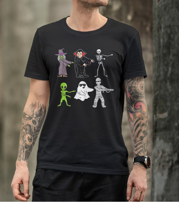 Witch Vampire Skeleton Ghost Alien Mummy Flossing Dance T-Shirt