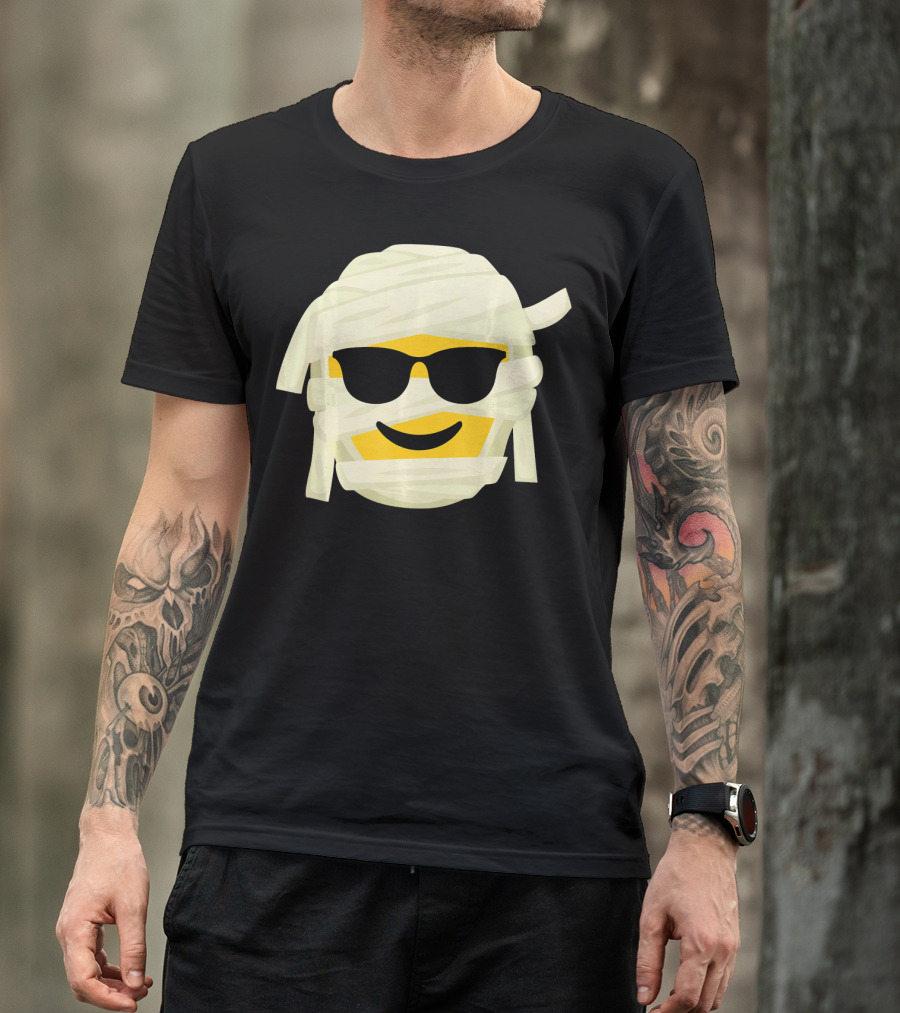 Mummy Emoji Wrapped In Bandages With Cool Shades T-Shirt