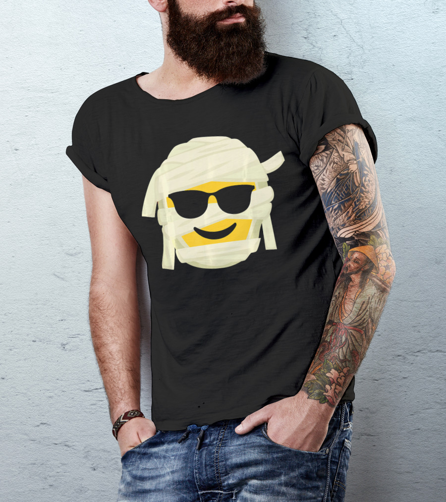 Mummy Emoji Wrapped In Bandages With Cool Shades T-Shirt