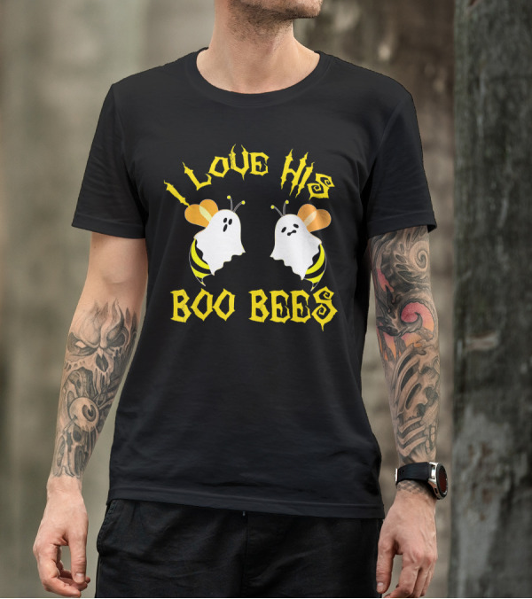 I Love His Boo Bees Ghost Bees Halloween Humor T-Shirt
