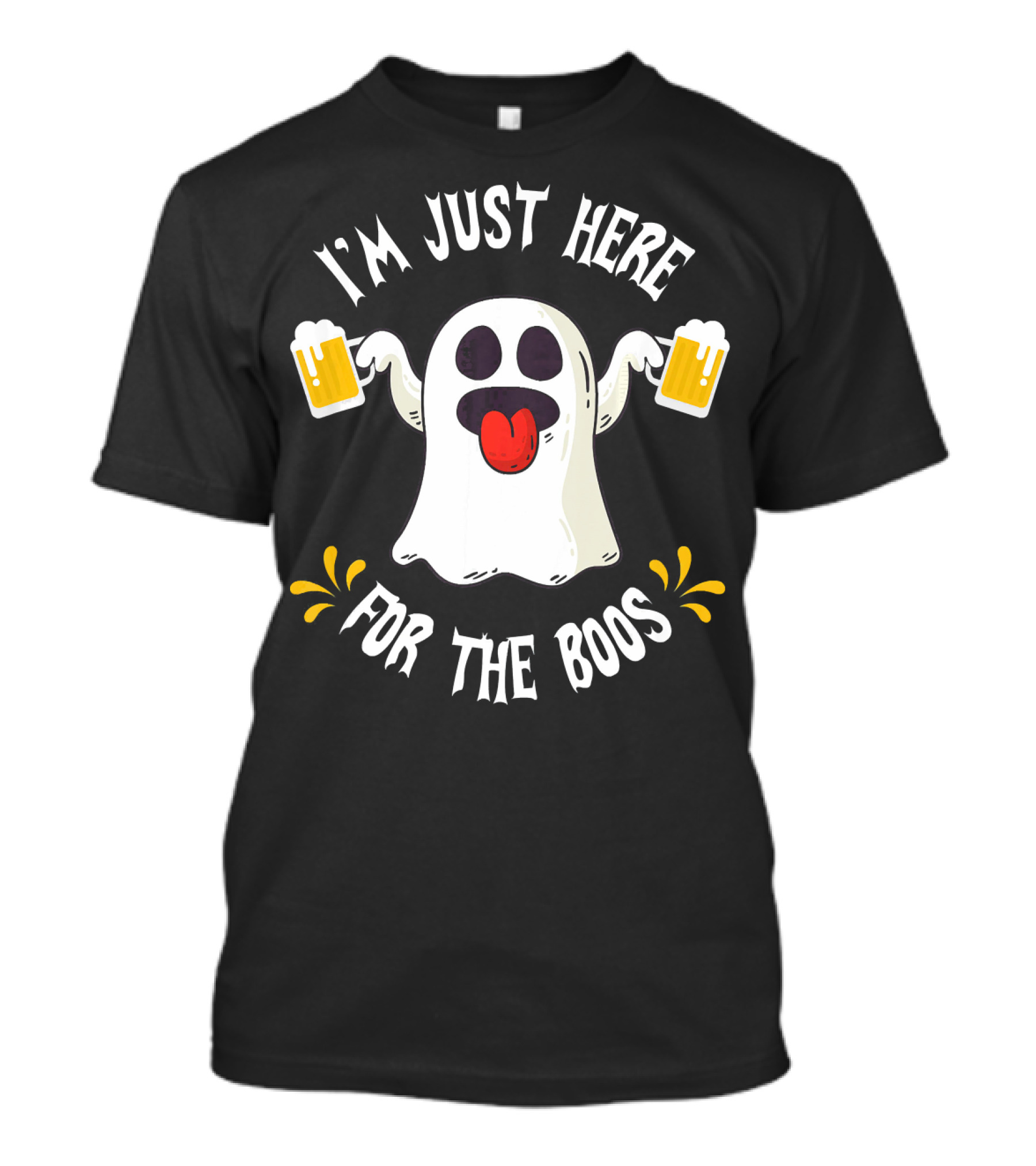 I'm Just Here For The Boos Halloween Ghost Holding Beers T-Shirt