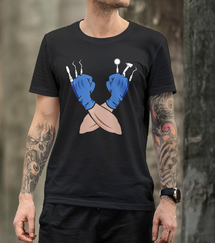 DENTIST JOB Wolve Claws With Funny Witch Dental Tools T-Shirt