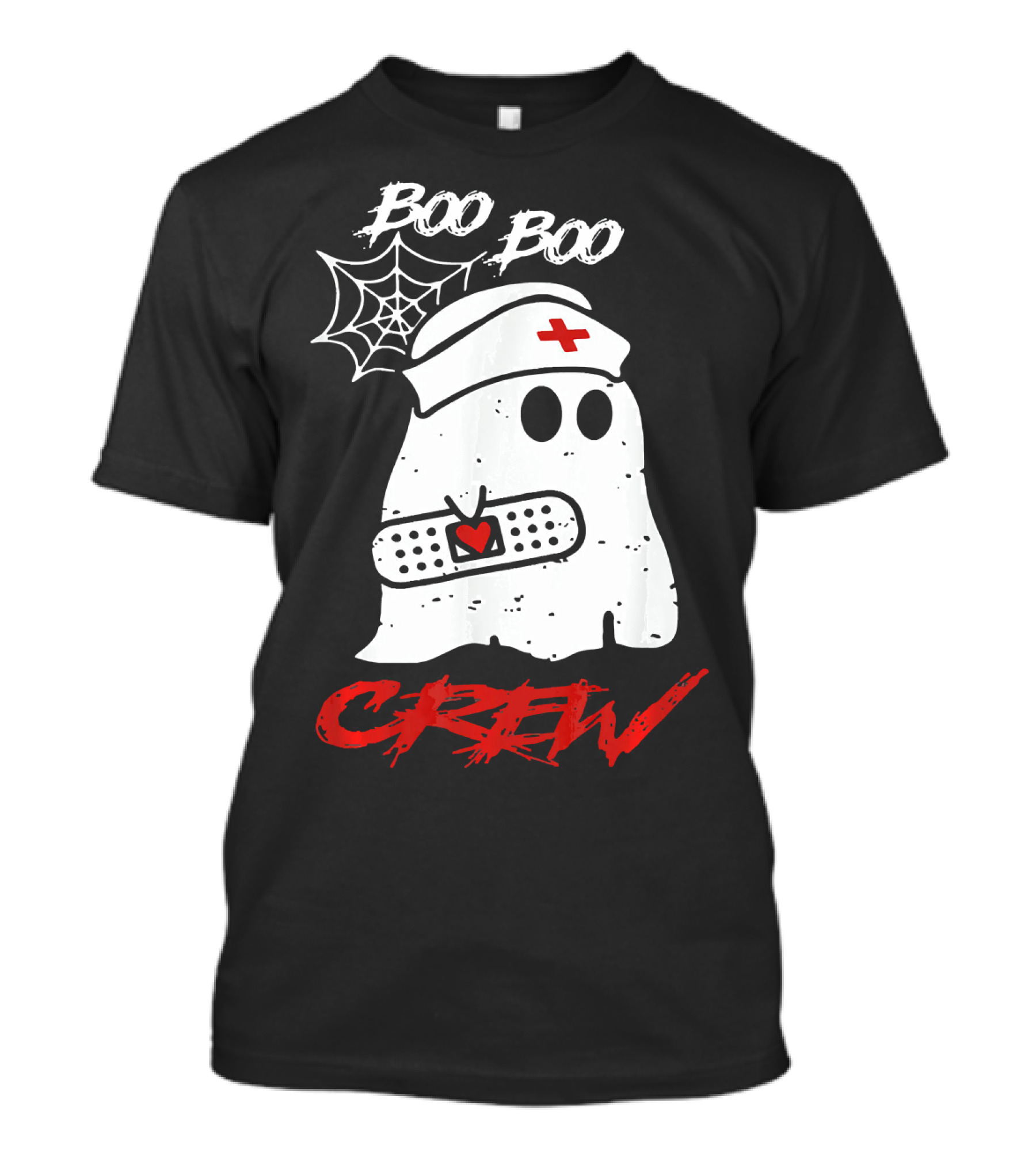 Boo Boo Crew Nurse Ghost With Bandage And Spiderweb T-Shirt