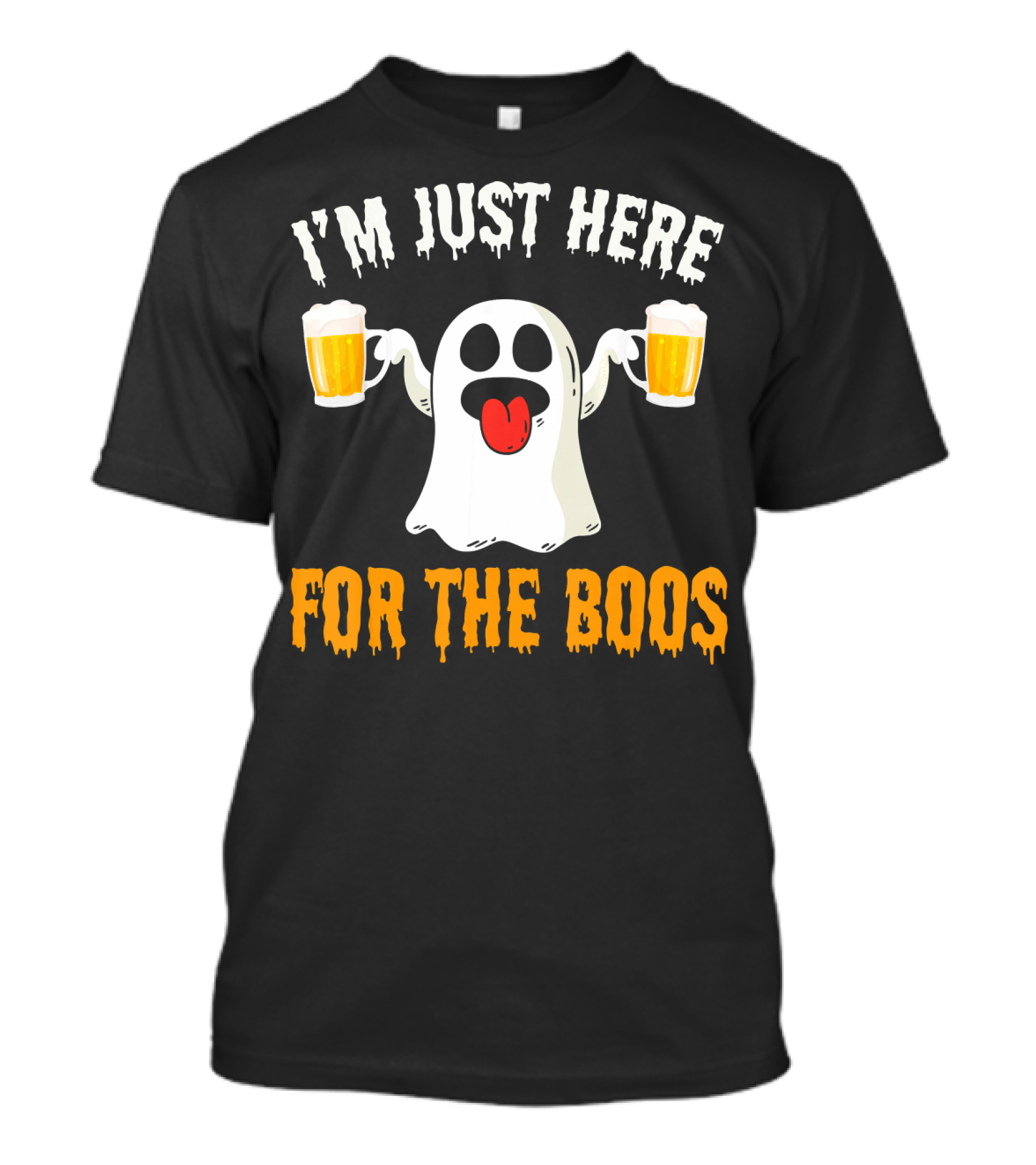 I'm Just Here For The Boos Halloween Ghost With Beer Mugs T-Shirt