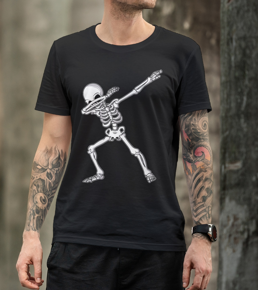 Dabbing Skeleton Kids Adult Dab Bone Dance Pose T-Shirt