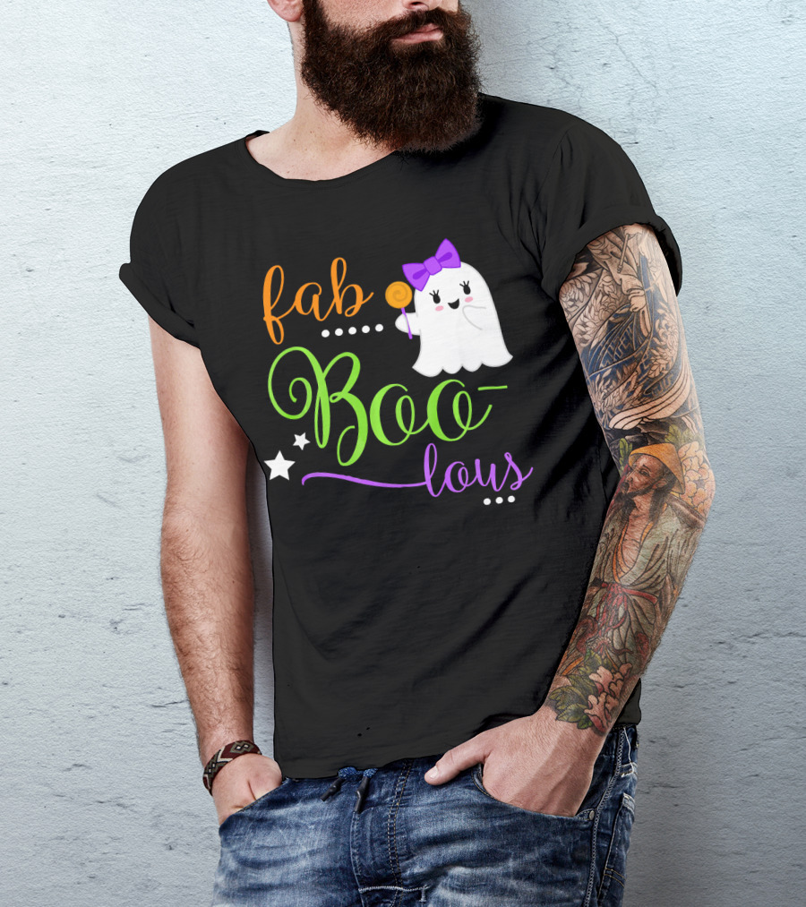 Fab Boo Lous Ghost With Bow And Stars T-Shirt