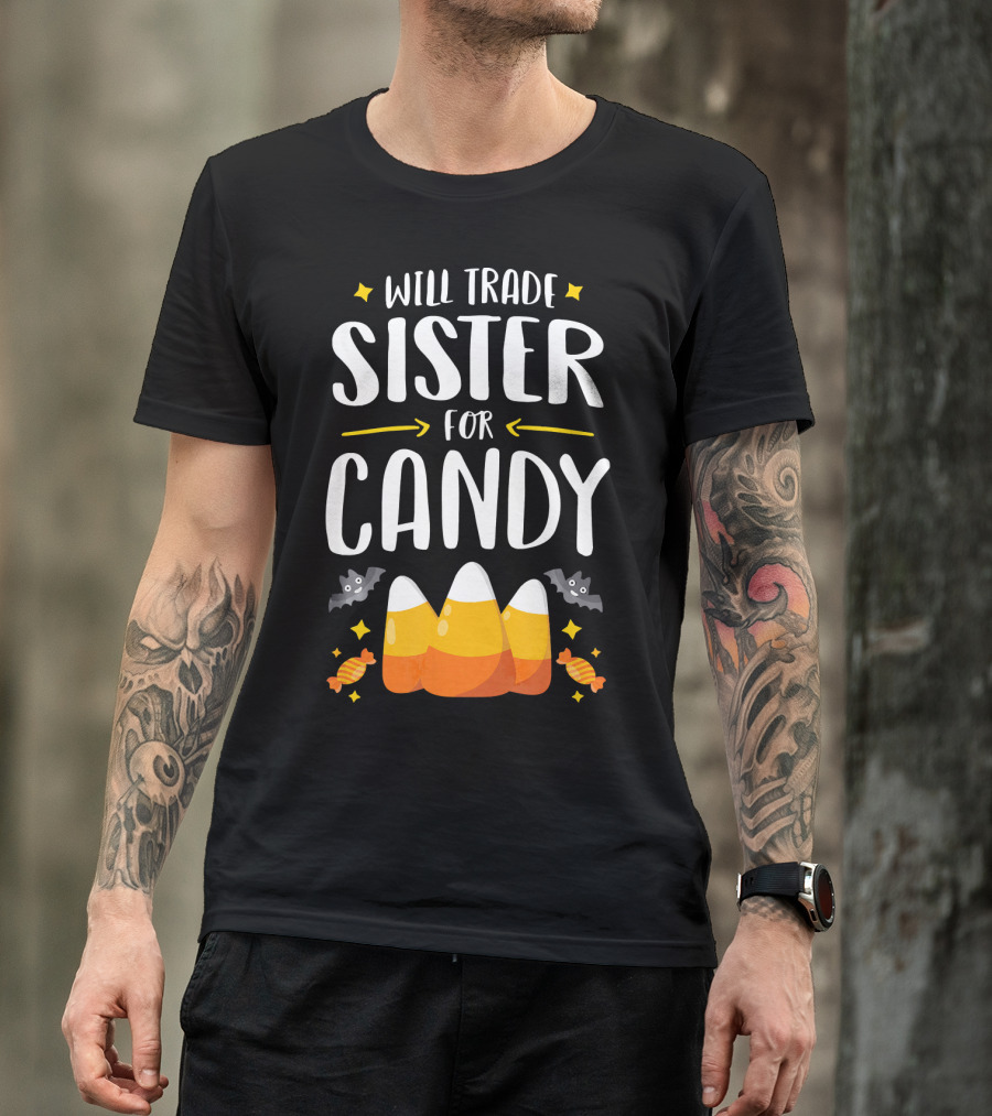 Will Trade Sister For Candy Halloween Boys Matching T-Shirt