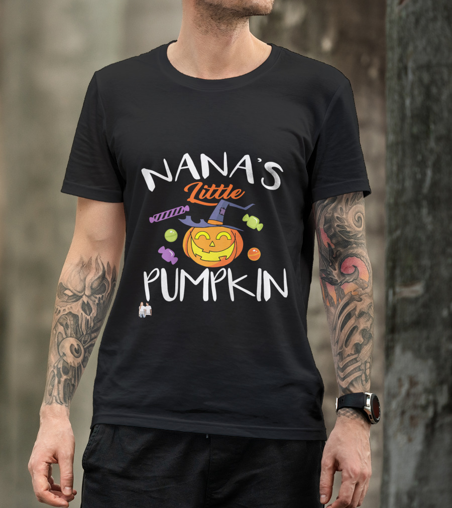 Nana's Little Pumpkin Halloween Candy Jack O'Lantern T-Shirt