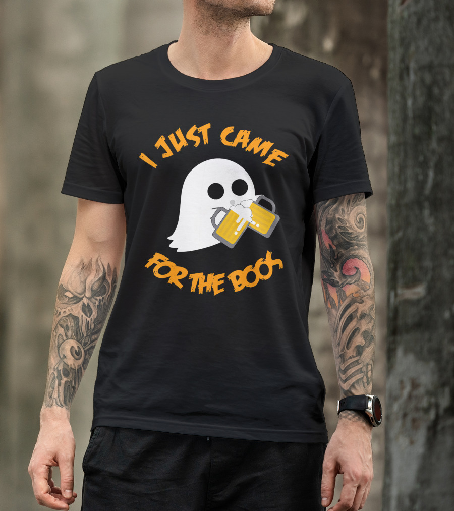 I Just Came Here For The Boos Ghost Holding Beer Mugs T-Shirt