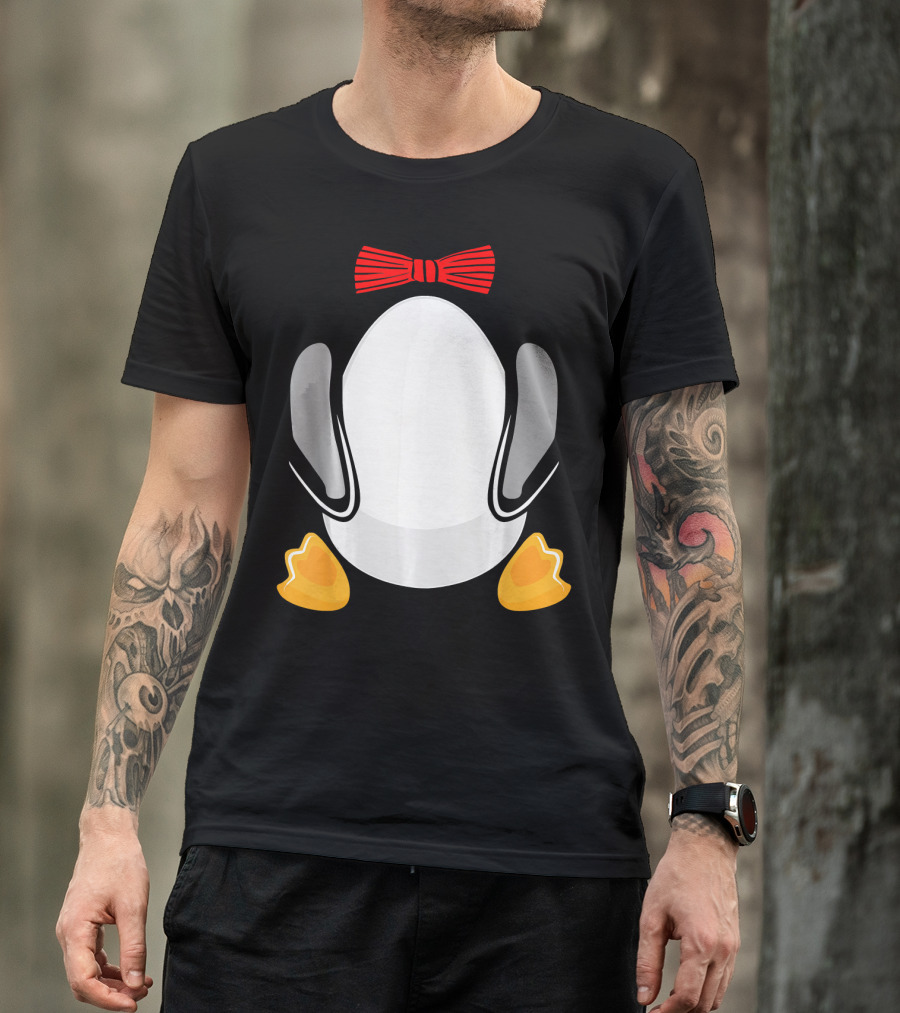 Funny Penguin Kids Halloween Costume Bowtie Feet T-Shirt