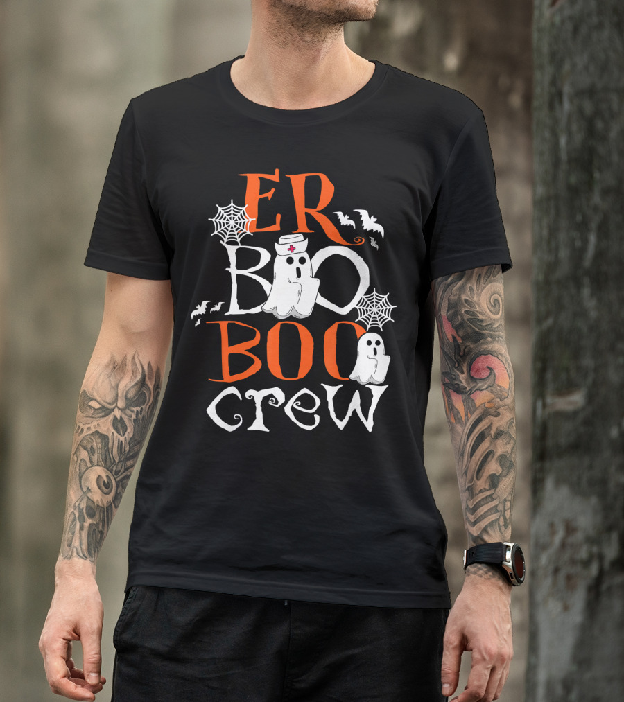 ER Boo Boo Crew Halloween Ghosts Nurse Spiders Bats T-Shirt