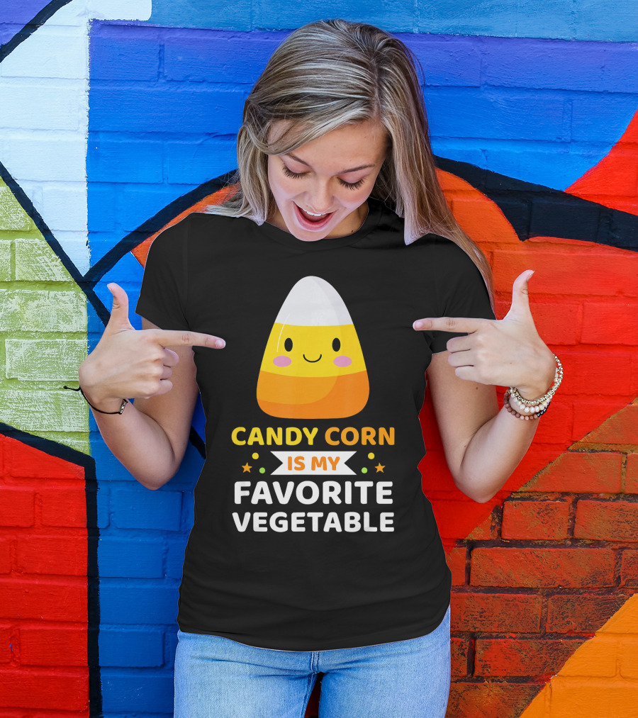Candy Corn Is My Favorite Vegetable Sarc Halloween Humor T-Shirt