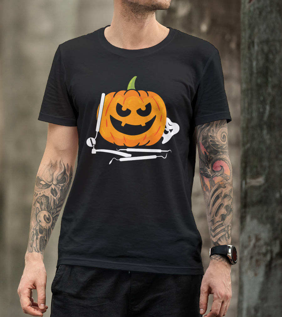 Funny Halloween Pumpkin Dentist T-Shirt