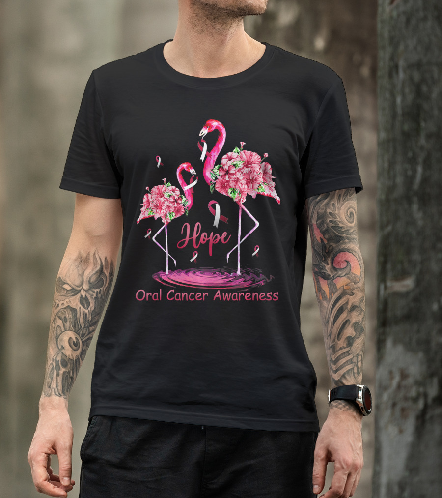 Hope Oral Cancer Awareness Flamingos T-Shirt