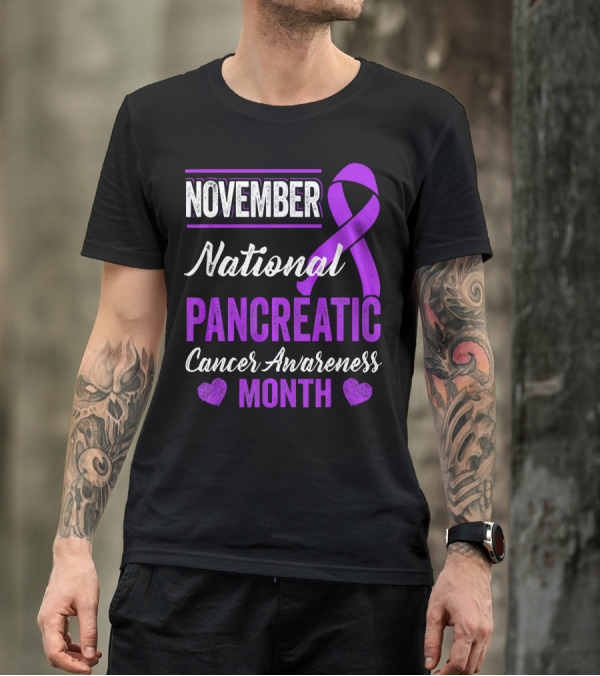 November National Pancreatic Cancer Awareness Month Purple T-Shirt