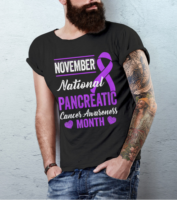 November National Pancreatic Cancer Awareness Month Purple T-Shirt