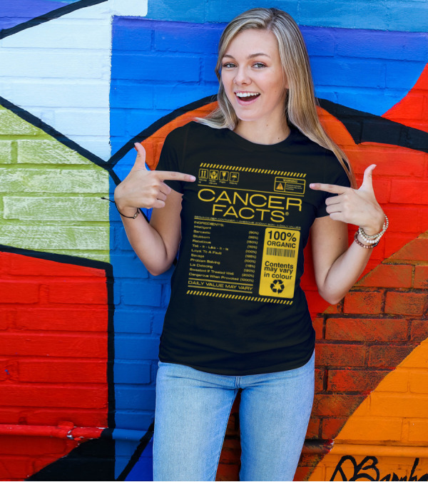 Cancer Facts Lives Intelligent Stubborn Loyal Organic Zodiac Sign T-Shirt