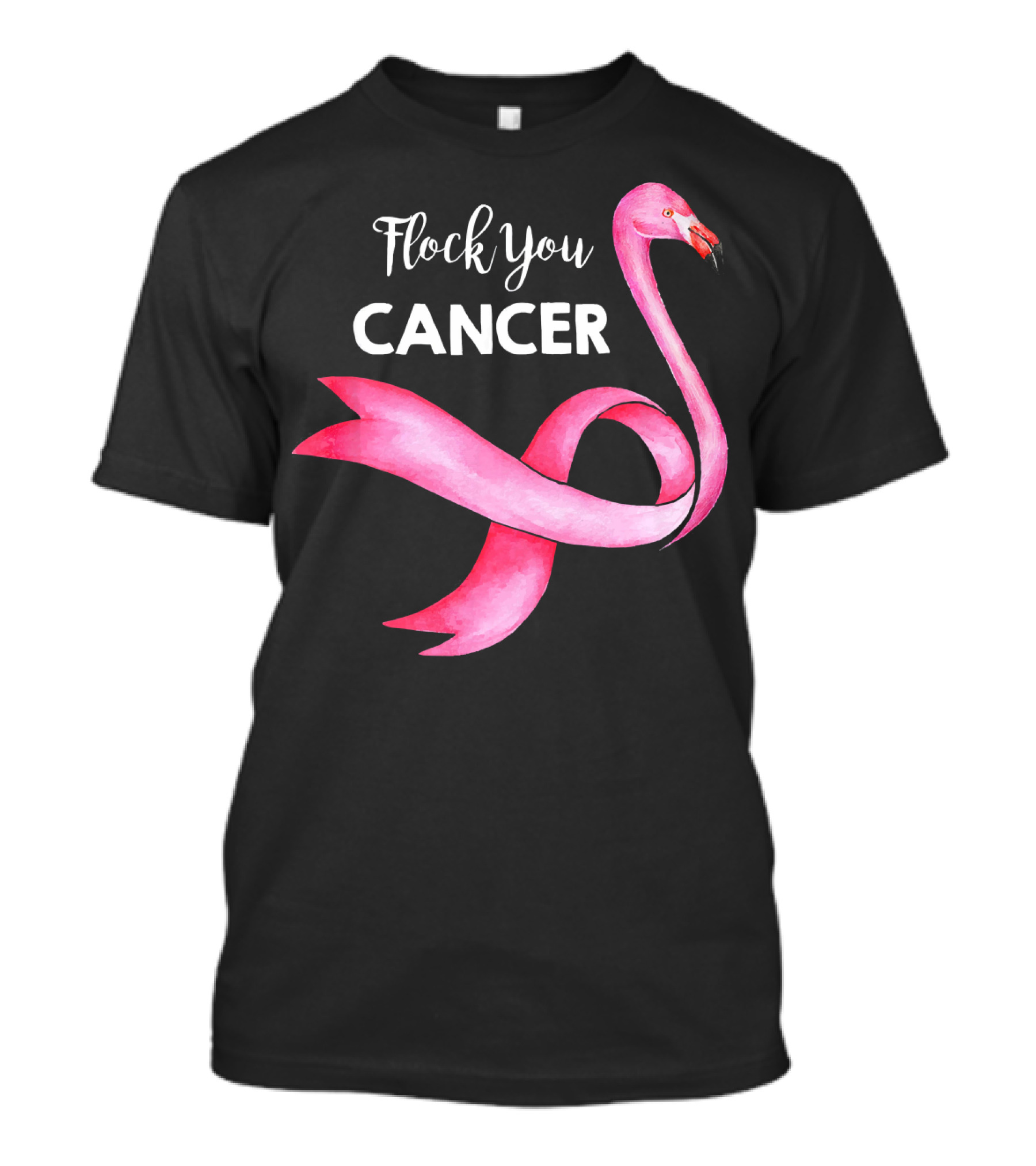 Flock You Cancer Flamingo Pink Ribbon Breast Cancer T-Shirt