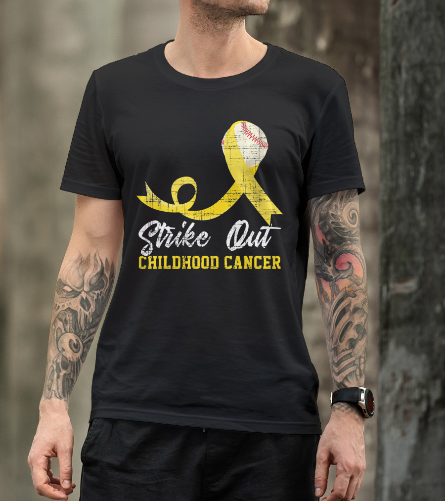 Strike Out Childhood Cancer Baseball Awareness T-Shirt