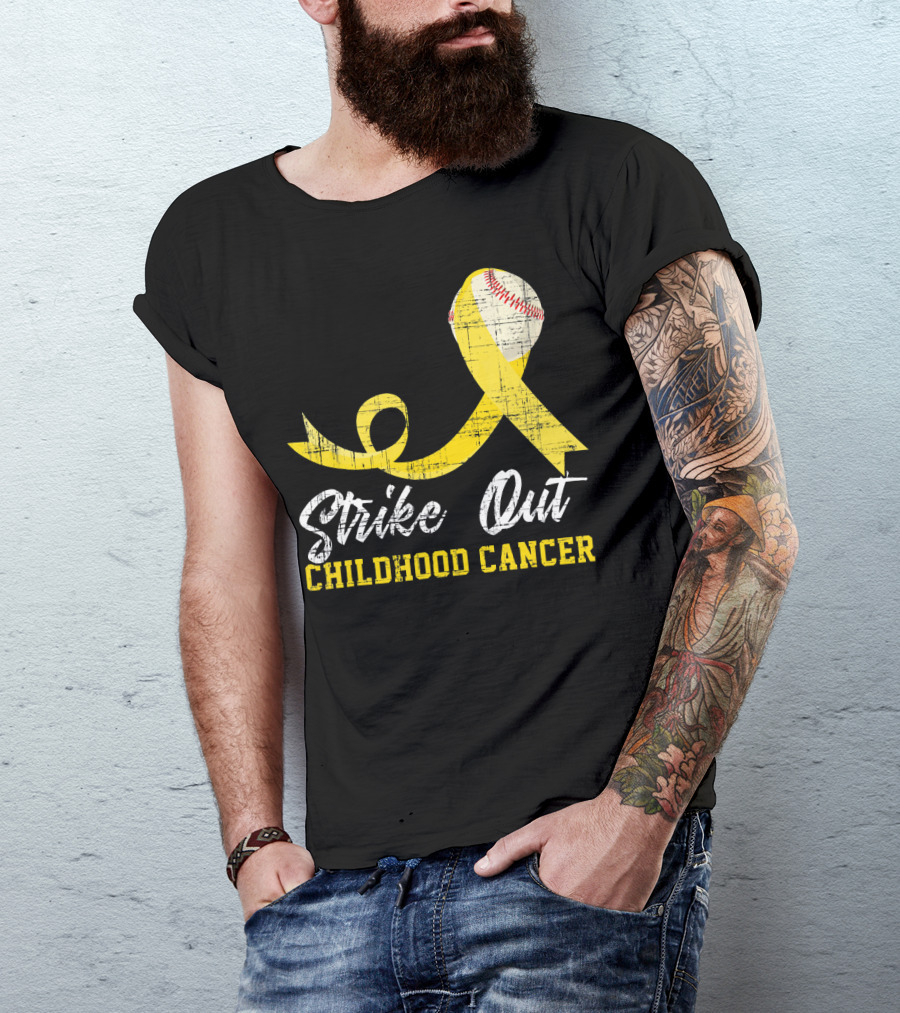 Strike Out Childhood Cancer Baseball Awareness T-Shirt